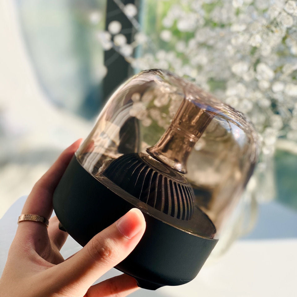 Mini Computer Bass Blue Glass Speaker