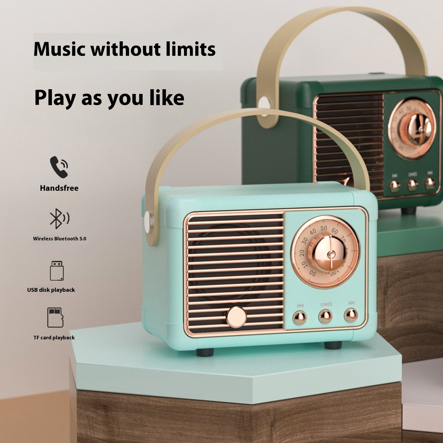 Retro Mini Portable Wireless Speakers