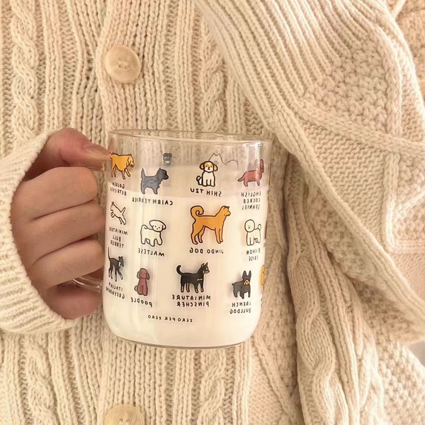 Creative Illustration Cute Pet Glass