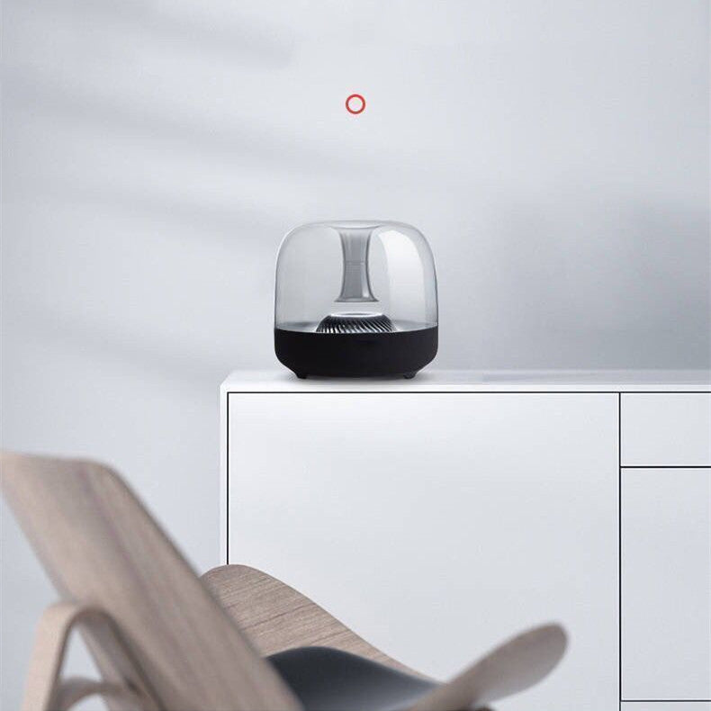 Mini Computer Bass Blue Glass Speaker