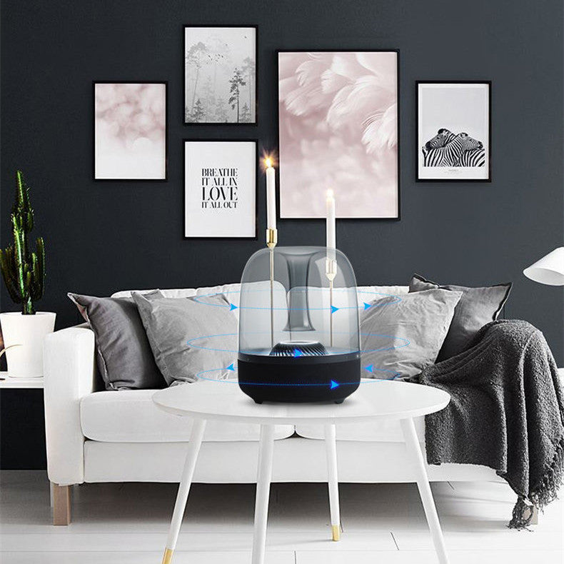 Mini Computer Bass Blue Glass Speaker