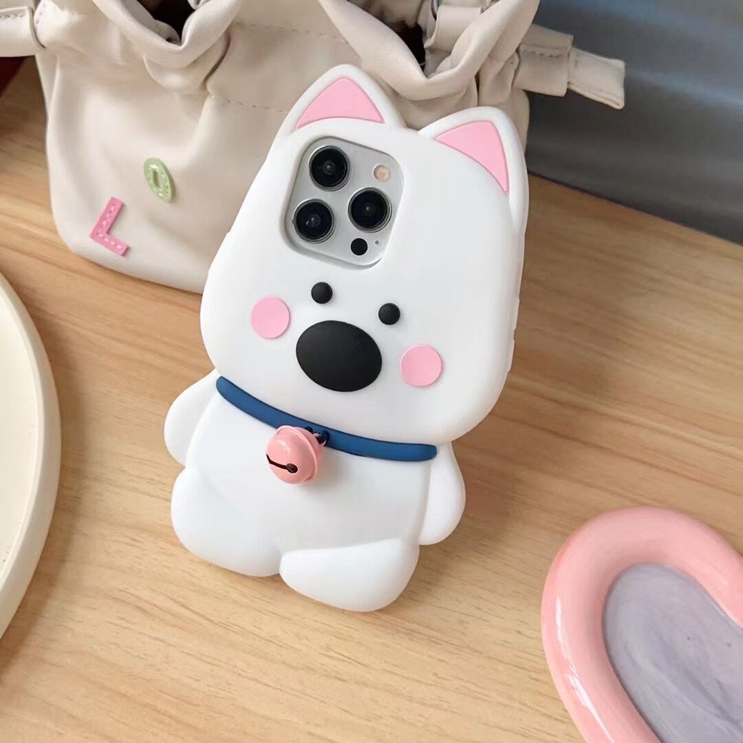Cartoon Cute Little White Dog Phone Case