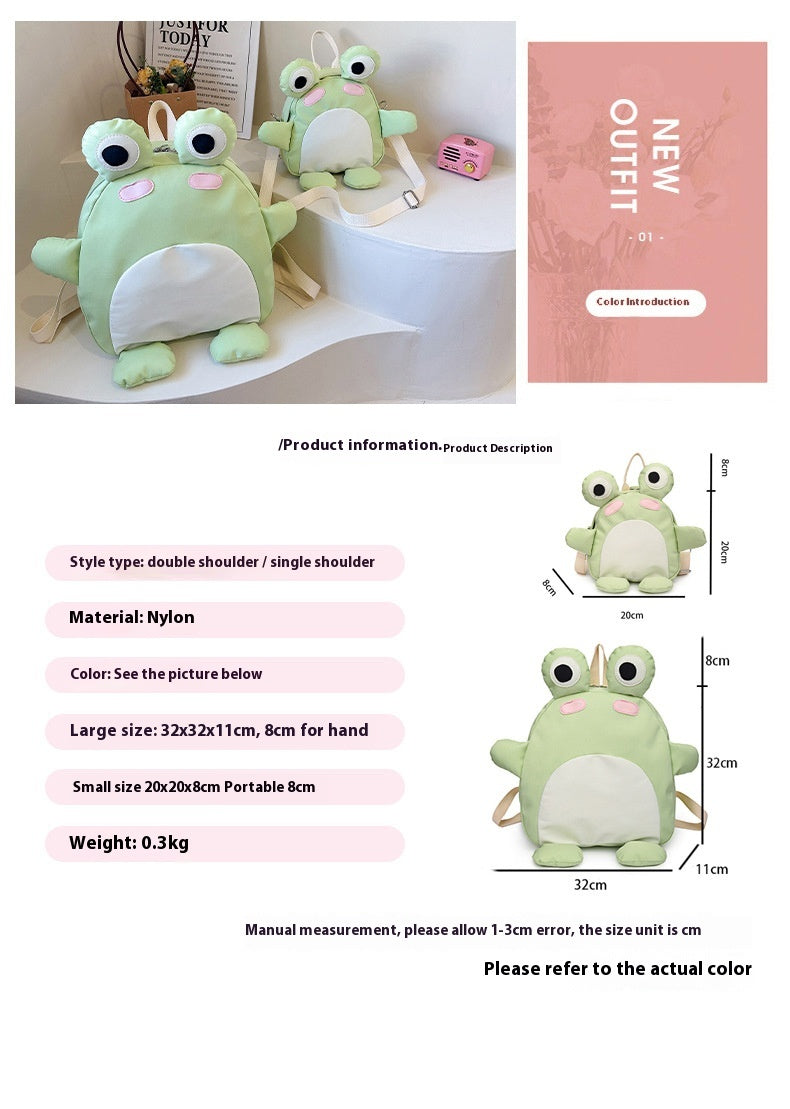 Cute Cartoon Frog Backpack