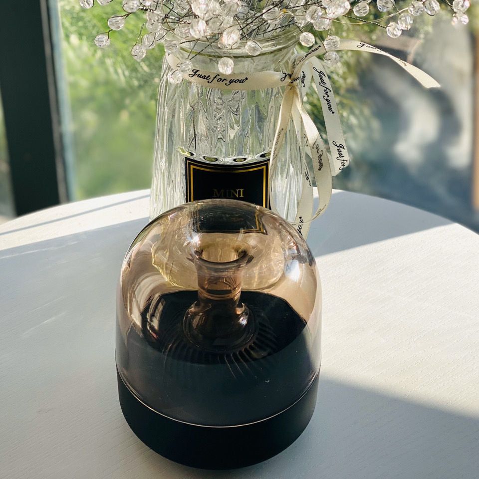 Mini Computer Bass Blue Glass Speaker